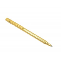 STYLO BILLE CARTIER MUST II GODRON ST150090 EN PLAQUE OR GOLD BALLPOINT PEN 320