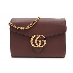 SAC PORTEFEUILLE GUCCI GG MARMONT 401232 BANDOULIERE CUIR MARRON WOC BAG 990€