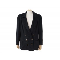 VINTAGE VESTE CHANEL BOUTIQUE EN CACHEMIRE NOIR TAILLE 44 L BLACK JACKET 6000