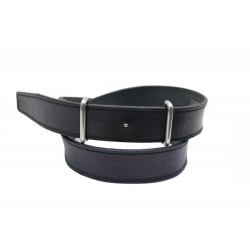 NEUF CEINTURE HERMES T 85 EN CUIR PATINE NOIR & BOUCLE ARGENTE BLACK BELT 670€