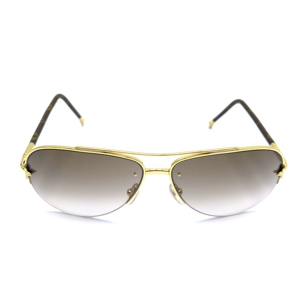 LOUIS VUITTON Metal Frame Damier Azur Petite Viola Pilote Sunglasses
