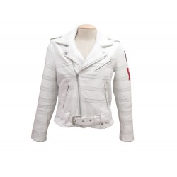 BLOUSON EACH X OTHER MOTARD EN CUIR BLANC TAILLE M 38 VESTE LEATHER JACKET 1420€