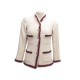 VESTE DE TAILLEUR CHANEL P38782 T34 S LAINE TWEED CREME CREAM WOOL JACKET 4200