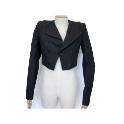 NEUF VESTE COURTE GIVENCHY 36 S VISCOSE & COTON NOIR COTTON BLACK JACKET 1490€