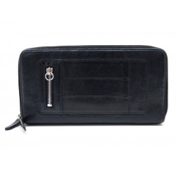 PORTEFEUILLE CHRISTIAN DIOR FLIGHT CUIR NOIR PORTE MONNAIE LEATHER BILLFOLD 650