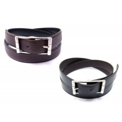 NEUF CEINTURE HERMES T 90 EN CUIR REVERSIBLE BOX NOIR & TOGO MARRON BELT 635€