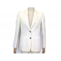 VESTE YVES SAINT LAURENT 2 BOUTONS 36 S COTON & LAINE ECRU COTTON JACKET 1890€