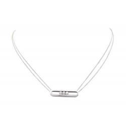 COLLIER MESSIKA MOVE DOUBLE CHAINE EN OR BLANC 6.7GR DIAMANT 0.22 NECKLACE 3650€