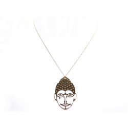 NEUF COLLIER GINETTE NY JUMBO BUDDHA MB01 45 CM OR ROSE 18K GOLD NECKLACE 930€