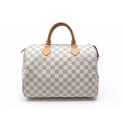 SAC A MAIN LOUIS VUITTON SPEEDY 30 EN TOILE DAMIER AZUR CANVAS HAND BAG 800