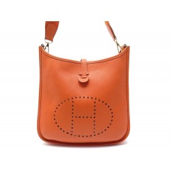 SAC A MAIN HERMES EVELYNE I 29 CUIR TAURILLON CLEMENCE ORANGE BANDOULIERE 2550€