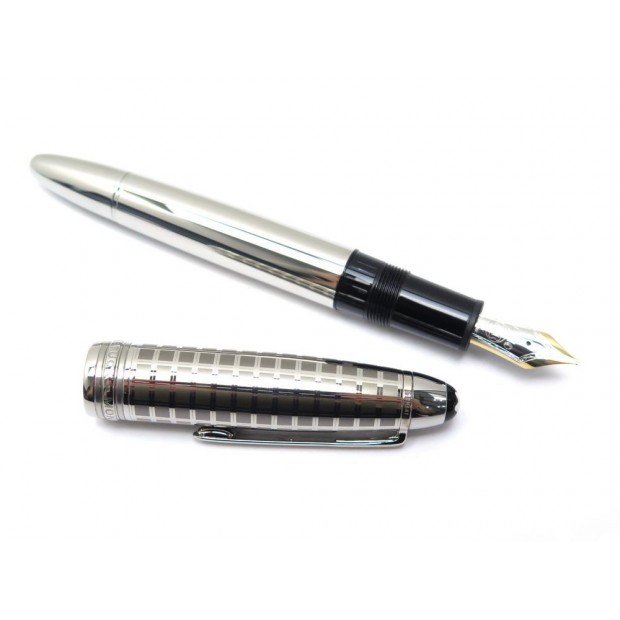 NEUF STYLO PLUME MONTBLANC MEISTERSTUCK A PISTON EN ACIER DECOR DAMIER PEN 655€