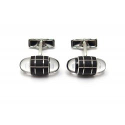 NEUF BOUTONS DE MANCHETTES MONTBLANC URBAN WALKER PLATINE ARGENTE CUFFLINKS 385€