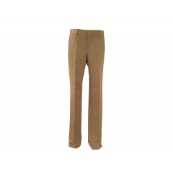 NEUF PANTALON HERMES SAINT GERMAIN DECOUPE 42 M COTON CAMEL COTTON TROUSERS 470€