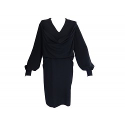 ROBE GIVENCHY MANCHES LONGUES TAILLE 40 M EN POLYESTER NOIR BLACK DRESS 1390€