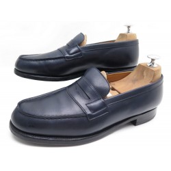 CHAUSSURES JM WESTON MOCASSINS 180 7.5C 42 CUIR BLEU BLUE LEATHER SHOES 610€