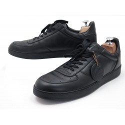 NEUF CHAUSSURES LOUIS VUITTON RIVOLI BASKETS 10.5 45 EN CUIR NOIR SNEAKERS 570€