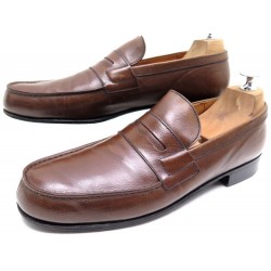 CHAUSSURES JM WESTON 180 MOCASSINS 8B 42 CUIR GRAINE MARRON LEATHER SHOES 610€