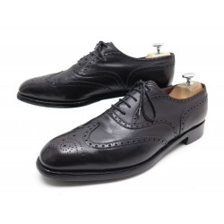 CHAUSSURES JM WESTON 376 RICHELIEU 10.5D 44.5 CUIR NOIR BOUT FLEURI SHOES 690€