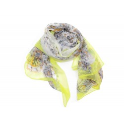 NEUF FOULARD HERMES CHASSEURS ETOLE MOUSSELINE DE SOIE ARCHERS JAUNE SCARF 705€