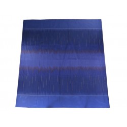 NEUF NAPPE HERMES EN SOIE BLEU BRODE RECTANGULAIRE 184 X 327 CM SILK TABLECLOTH