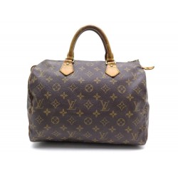 SAC A MAIN LOUIS VUITTON SPEEDY 30 TOILE MONOGRAM LV MARRON HAND BAG PURSE 800€