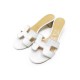 SANDALES HERMES ORAN MULES A TALONS 36.5 EN CUIR BLANC WHITE LEATHER SHOES 550€