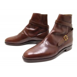 CHAUSSURES JOHN LOBB JODHPUR BOTTINES 9E 43 CUIR MARRON LOW BOOTS SHOES 1665