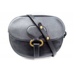 NEUF SAC A MAIN DELVAUX BANDOULIERE CUIR GRAINE NOIR CROSS BODY HAND BAG 1700€