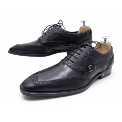 CHAUSSURES LOUIS VUITTON MAESTRO RICHELIEUS 8.5 42.5 CUIR NOIR BLACK SHOES 650