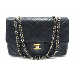 VINTAGE SAC A MAIN CHANEL TIMELESS EN CUIR MATELASSE NOIR ATTRIBUTS DORE 4800