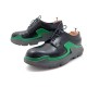 CHAUSSURES PRADA DERBY CUIR NOIR SEMELLES BASKETS VERTE 6 40 LEATHER SHOES 740