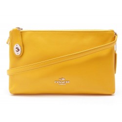 SAC A MAIN COACH G1580 36552 POCHETTE DUO BANDOULIERE CUIR JAUNE HAND BAG 220€