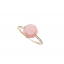 NEUF BAGUE MORGANNE BELLO LOLA T 54 OR ROSE 18K DIAMANTS & QUARTZ ROSE RING 995€