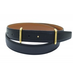 VINTAGE CEINTURE HERMES T 80 CUIR COURCHEVEL NOIR BOUCLE METAL DORE BELT 670€