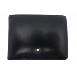 PORTEFEUILLE MONTBLANC MEISTERSTUCK 6CC PORTE CARTES EN CUIR NOIR WALLET 255€