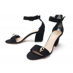 NEUF CHAUSSURES CHRISTIAN DIOR 39 C'EST DIOR SANDALES EN DAIM NOIR SHOES 790€