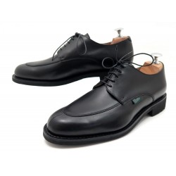 NEUF CHAUSSURES PARABOOT VELEY DERBIES 6.5 40.5 EN CUIR NOIR LEATHER SHOES 350