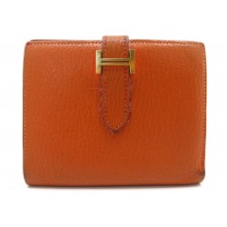 PORTEFEUILLE HERMES BEARN MINI GOUSSET PORTE MONNAIE CUIR TAURILLON WALLET 1090€