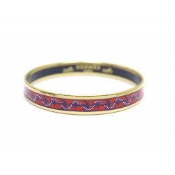 BRACELET HERMES FIN EMAIL IMPRIME ANCRE MARINE T 19 CM 65 MM PRINTED ENAMEL 385€