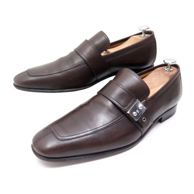  : CHAUSSURES HERMES MOCASSIN CUIR MARRON 