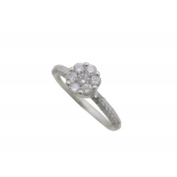 BAGUE EN OR BLANC 18K 2.7GR 63 DIAMANTS 0.35 CARATS T 49 GOLD DIAMOND RING 1200€