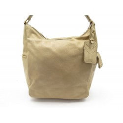 SAC A MAIN YVES SAINT LAURENT HOBO 252592 CUIR GRAINE BEIGE LEATHER PURSE 1600€