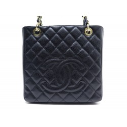 NEUF SAC A MAIN CHANEL SHOPPING PM LOGO CC CUIR CAVIAR MATELASSE NOIR BAG 3000€