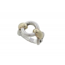 NEUF BAGUE HERMES MORS ARGENT & OR JAUNE 18K T 49 6.7 GR SILVER & GOLD RING 650€