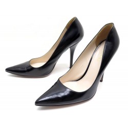 CHAUSSURES PRADA ESCARPINS CUIR NOIR T40 IT 