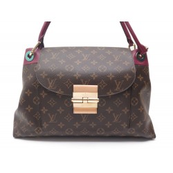 NEUF SAC A MAIN LOUIS VUITTON OLYMPE TOILE MONOGRAM & CUIR VIOLET HAND BAG 2560