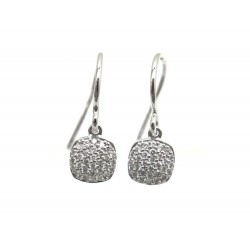 NEUF BOUCLES D'OREILLES INDYGO OR BLANC & DIAMANTS 0.27CT + BOITE EARRINGS 695€