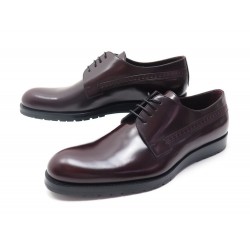 NEUF CHAUSSURES LOUIS VUITTON 8IT 43 FIN DERBY CUIR BORDEAUX BURGUNDY SHOES 650€