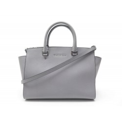 SAC A MAIN MICHAEL KORS SELMA MEDIUM EN CUIR GRIS BANDOULIERE GREY HAND BAG 350